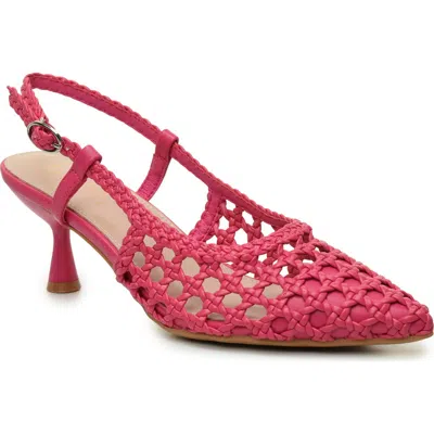 Nicole Miller Knotty Braided Slingback Pump In Pink