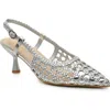 Nicole Miller Knotty Braided Slingback Pump In Silver
