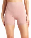 Nicole Miller Lace Trim Scuba Longleg Shapers 2 Pack In Black And Mineral Blush In Multi
