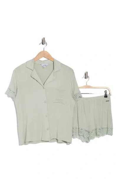Nicole Miller Lace Trim Short Pajamas