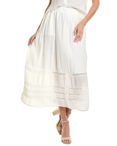 Nicole Miller Lace Trim Skirt In White