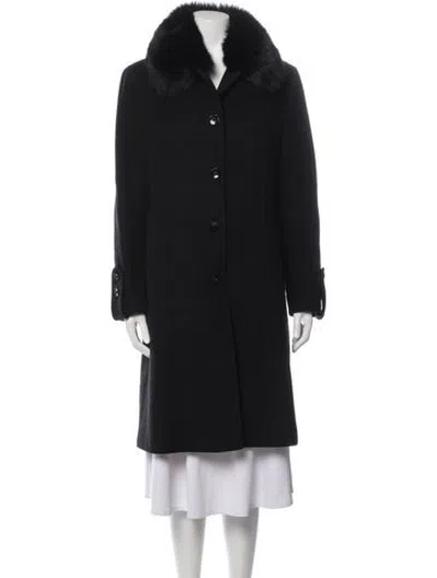 Pre-owned Nicole Miller Lambswool Coat In Black