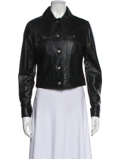 Pre-owned Nicole Miller Leather Jacket In Black