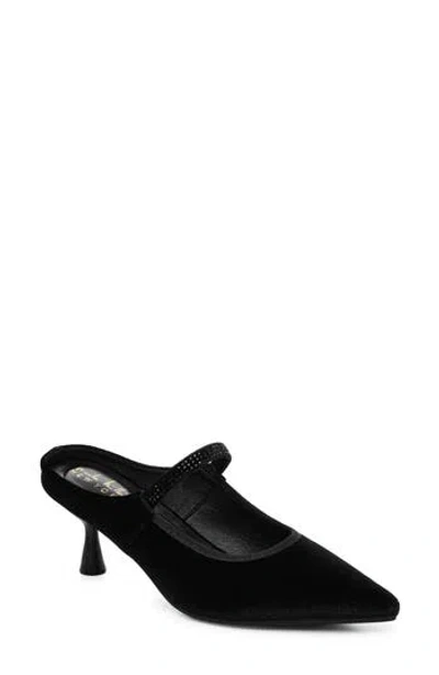 Nicole Miller Leslie Pointed Toe Mary Jane Mule In Black