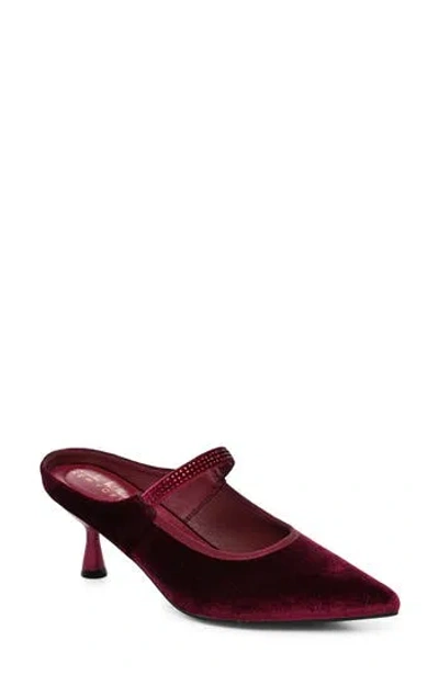 Nicole Miller Leslie Pointed Toe Mary Jane Mule In Red