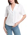 Nicole Miller Linen-blend Camp Shirt