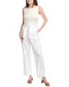 Nicole Miller Linen-blend Pull-on Pant In White