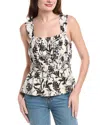 Nicole Miller Shirred Peplum Tank