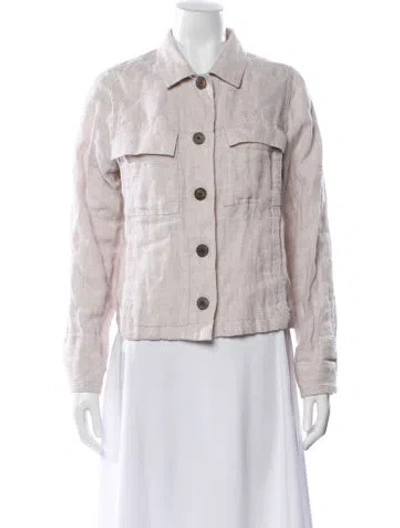 Pre-owned Nicole Miller Linen Jacket In Neutral