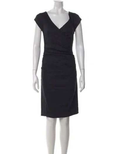 Pre-owned Nicole Miller Linen Knee-length Dress In Multi