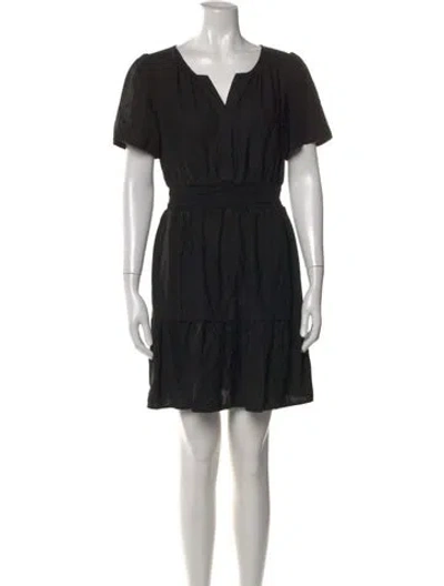 Pre-owned Nicole Miller Linen Mini Dress In Black