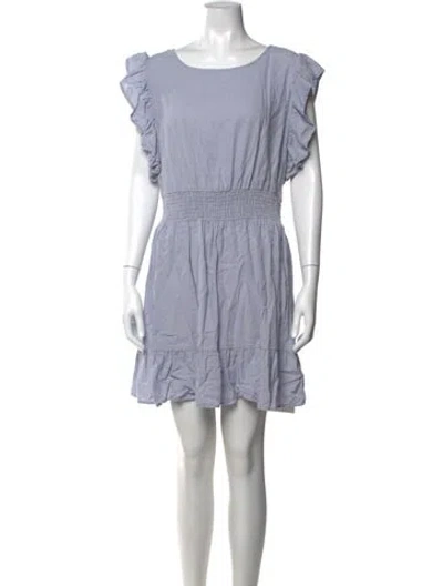 Pre-owned Nicole Miller Linen Mini Dress In Blue