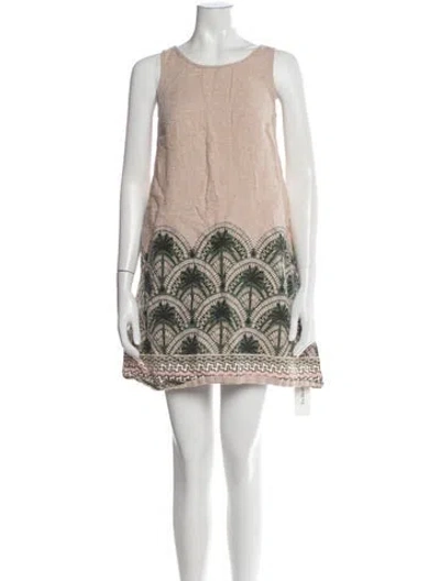 Pre-owned Nicole Miller Linen Mini Dress In Neutrals