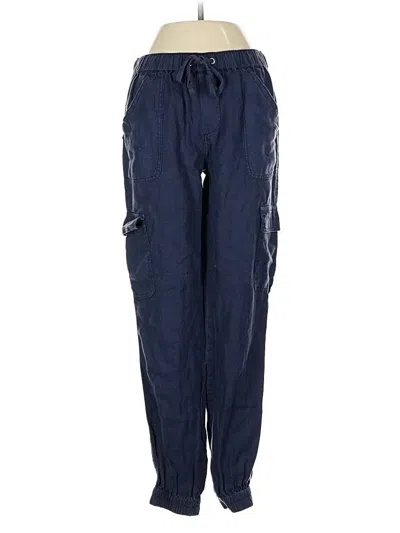 Pre-owned Nicole Miller Linen Pants In Blue