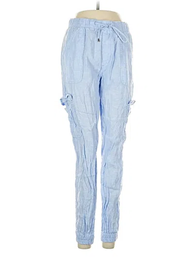 Pre-owned Nicole Miller Linen Pants In Blue