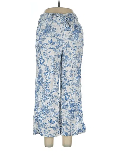 Pre-owned Nicole Miller Linen Pants In Blue