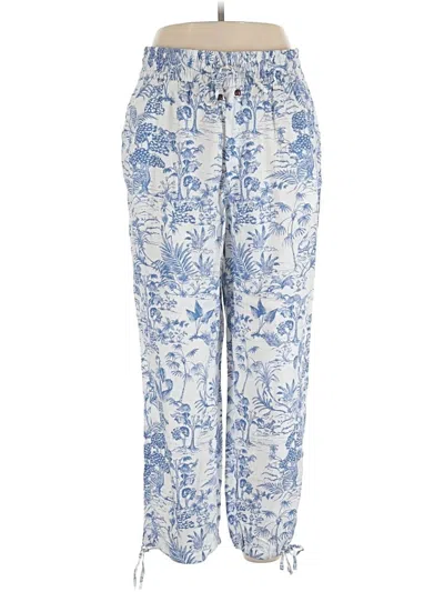 Pre-owned Nicole Miller Linen Pants In Blue