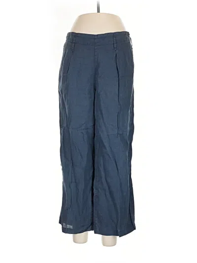 Pre-owned Nicole Miller Linen Pants In Blue
