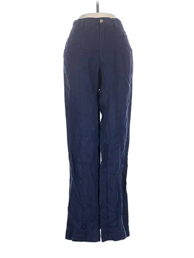 Pre-owned Nicole Miller Linen Pants In Blue