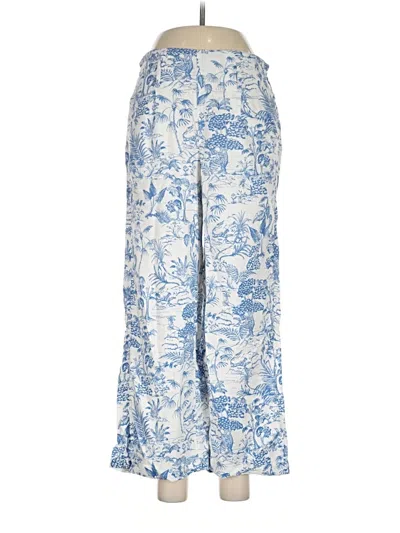 Pre-owned Nicole Miller Linen Pants In Blue