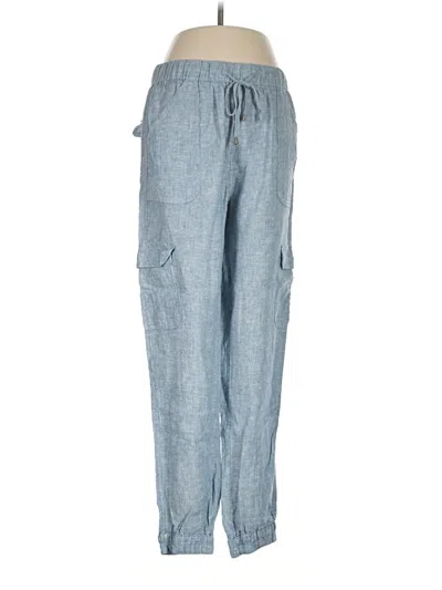 Pre-owned Nicole Miller Linen Pants In Blue
