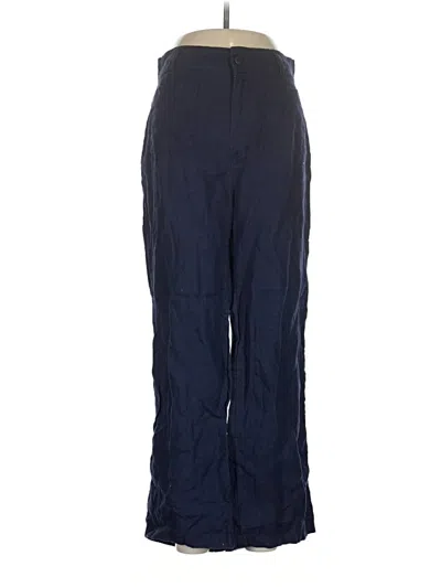 Pre-owned Nicole Miller Linen Pants In Blue