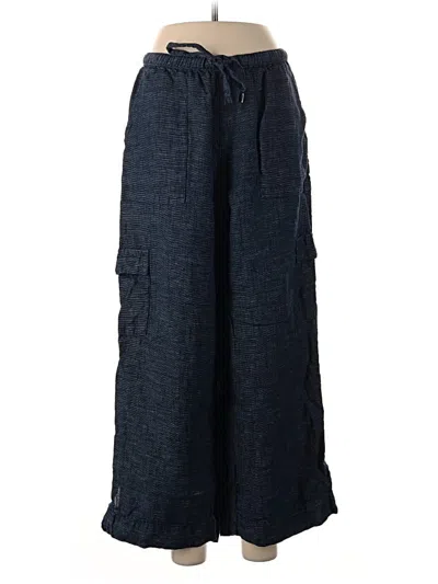 Pre-owned Nicole Miller Linen Pants In Blue