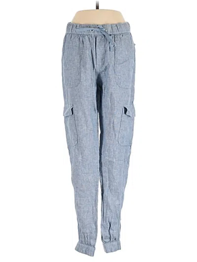 Pre-owned Nicole Miller Linen Pants In Blue