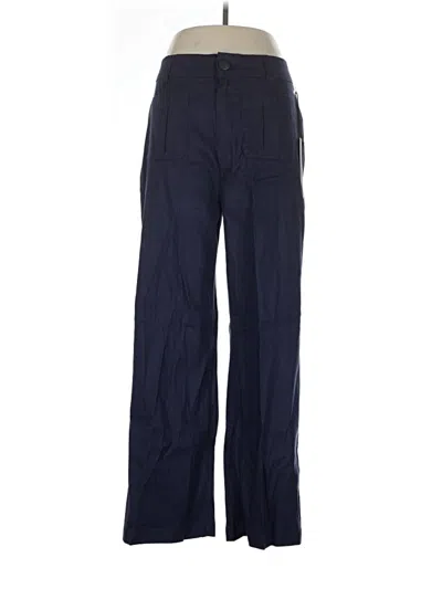 Pre-owned Nicole Miller Linen Pants In Blue