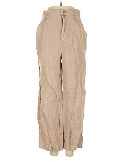 Pre-owned Nicole Miller Linen Pants In Brown