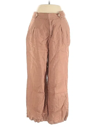 Pre-owned Nicole Miller Linen Pants In Brown