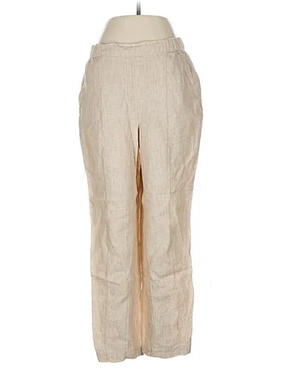 Pre-owned Nicole Miller Linen Pants In Brown