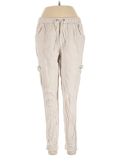 Pre-owned Nicole Miller Linen Pants In Brown