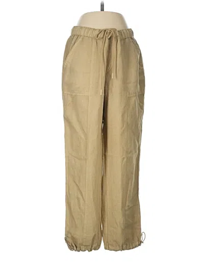 Pre-owned Nicole Miller Linen Pants In Gold