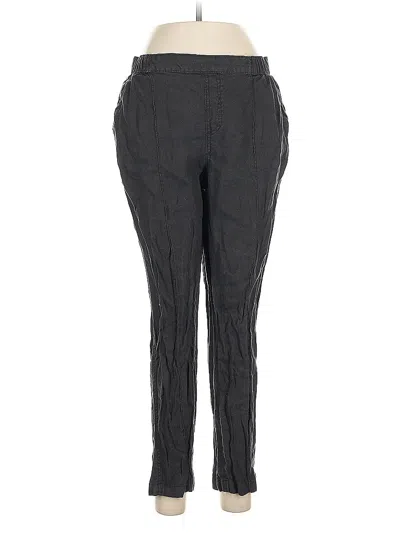 Pre-owned Nicole Miller Linen Pants In Gray