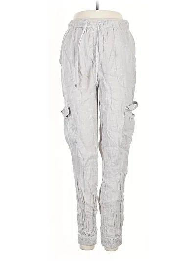 Pre-owned Nicole Miller Linen Pants In Gray