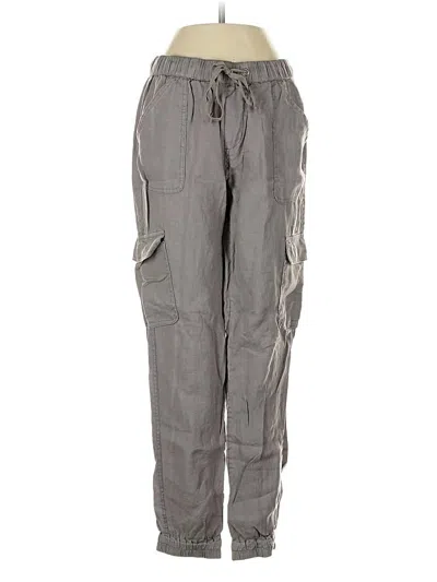 Pre-owned Nicole Miller Linen Pants In Gray