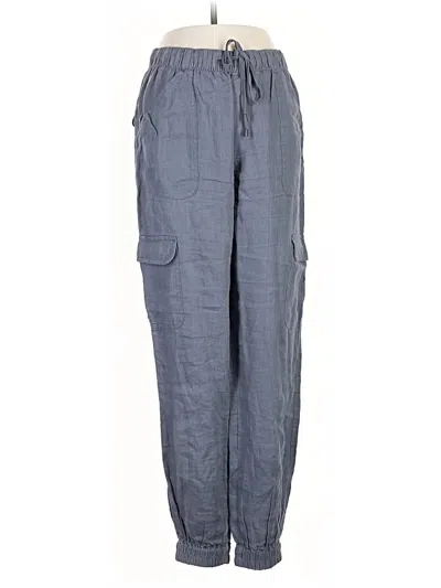 Pre-owned Nicole Miller Linen Pants In Gray