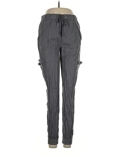 Pre-owned Nicole Miller Linen Pants In Gray