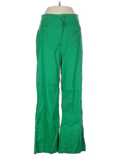 Pre-owned Nicole Miller Linen Pants In Green