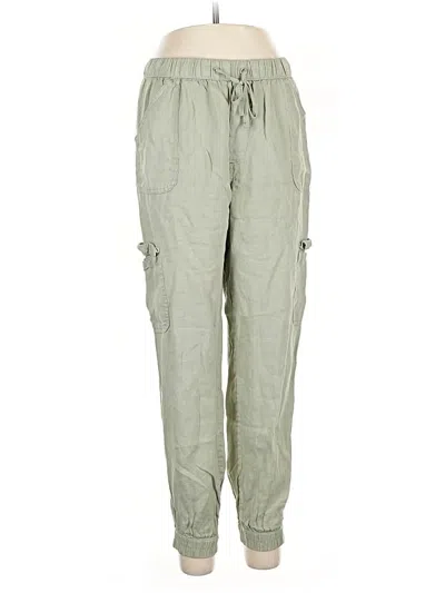 Pre-owned Nicole Miller Linen Pants In Green
