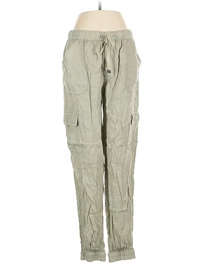 Pre-owned Nicole Miller Linen Pants In Green