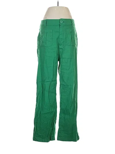 Pre-owned Nicole Miller Linen Pants In Green