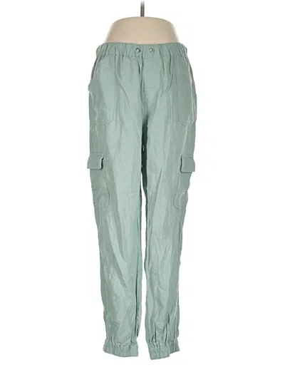 Pre-owned Nicole Miller Linen Pants In Green