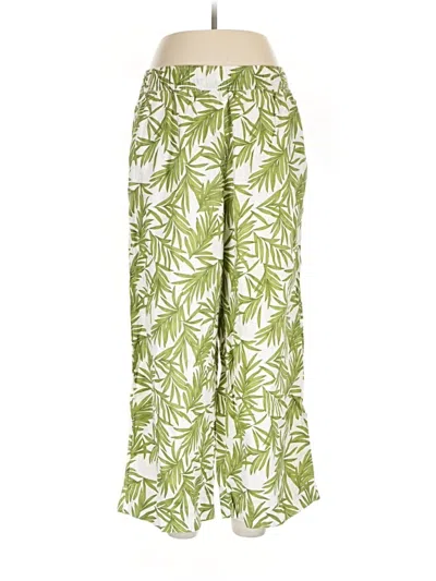Pre-owned Nicole Miller Linen Pants In Green