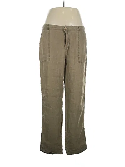 Pre-owned Nicole Miller Linen Pants In Green