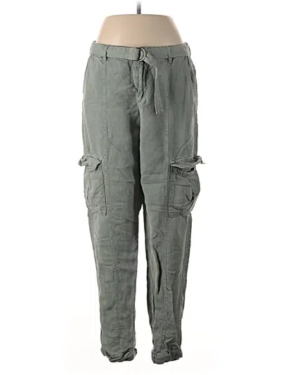Pre-owned Nicole Miller Linen Pants In Green