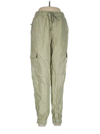 Pre-owned Nicole Miller Linen Pants In Green