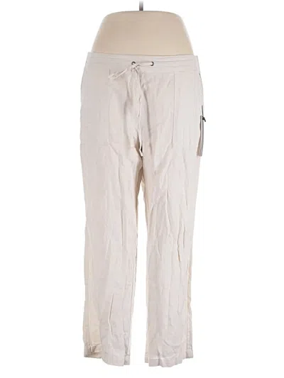Pre-owned Nicole Miller Linen Pants In Ivory