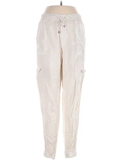Pre-owned Nicole Miller Linen Pants In Ivory